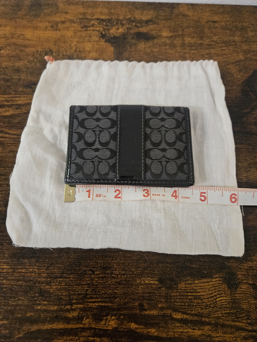Coach Black Signature Card Case Wallet